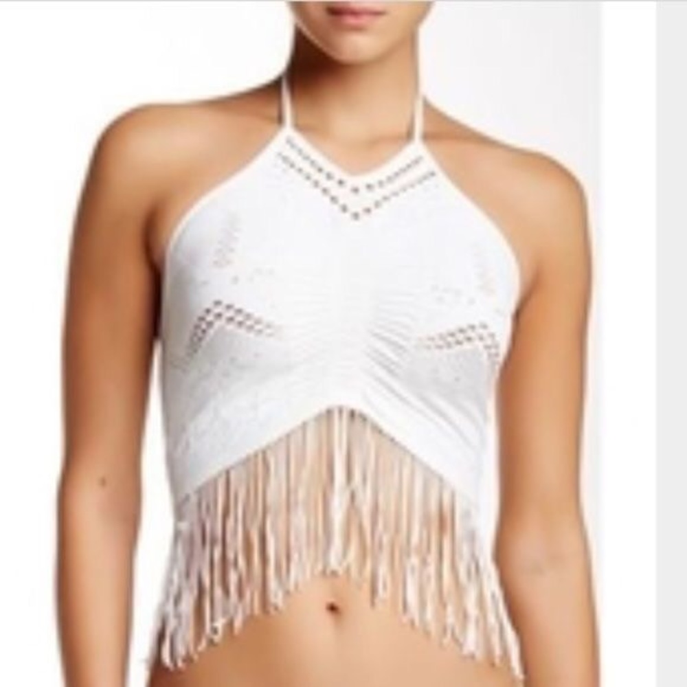 FREE PEOPLE FRINGE HALTER TOP NWOT